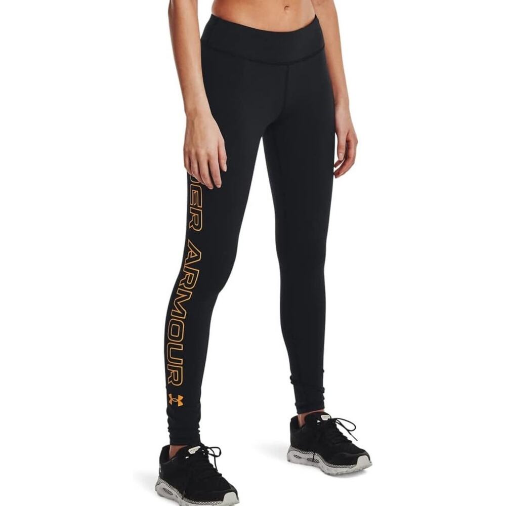 Under‎ Armour Women's Favorite Wordmark Leggings Black/Gold Size M